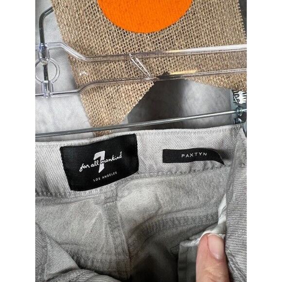 7 For All Mankind Jeans Men's 34x32 Gray Paxtyn Tapered Light Wash - Picture 4 of 9